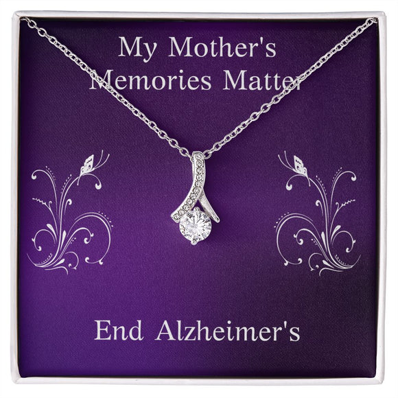 My Mother's Memories Matter Alzheimers Jewelry, Alzheimer's Pendant Necklace, Alzheimer's Awareness, Alzheimer's Support Mom, End Alzheimer's