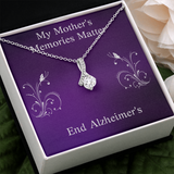 My Mother's Memories Matter Alzheimers Jewelry, Alzheimer's Pendant Necklace, Alzheimer's Awareness, Alzheimer's Support Mom, End Alzheimer's