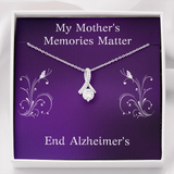 My Mother's Memories Matter Alzheimers Jewelry, Alzheimer's Pendant Necklace, Alzheimer's Awareness, Alzheimer's Support Mom, End Alzheimer's