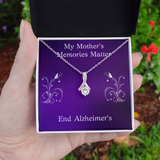 My Mother's Memories Matter Alzheimers Jewelry, Alzheimer's Pendant Necklace, Alzheimer's Awareness, Alzheimer's Support Mom, End Alzheimer's