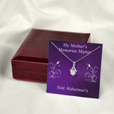 My Mother's Memories Matter Alzheimers Jewelry, Alzheimer's Pendant Necklace, Alzheimer's Awareness, Alzheimer's Support Mom, End Alzheimer's