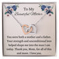 Single Mom Heart Pendant Necklace, Interlocking Design with Message Card, Perfect Gift from Son