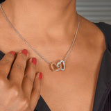 Gift For Little Sister, Birthday Gift From Big Sister, Interlocking Heart Pendant Necklace For Younger Sister. Big Sis To Little Sis Gift