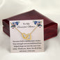 Single Mom Heart Pendant Necklace, Interlocking Design with Message Card, Perfect Gift from Son