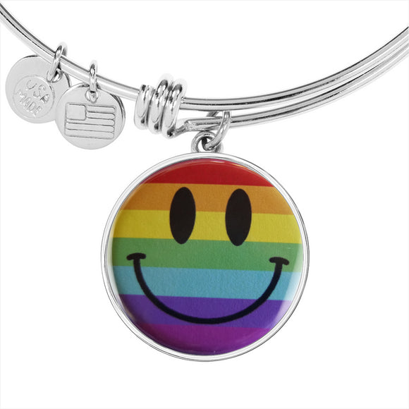 Rainbow Pride Smiley Face Emoji LGBTQ Bracelet - TreasureNoni
