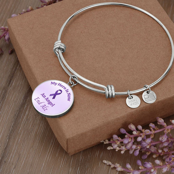 End Alz Bracelet, Support Alzheimer's Jewelry, Alzheimer's Purple Ribbon Bracelet, End Alz Jewelry, Alzheimer's In Memory Of