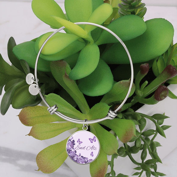 End Alz Bracelet, Alzheimer's Jewelry, Alzheimer's Disease, Alzheimers Awareness Gift, Personalized Alzheimer's Bracelet, Alzheimers Support