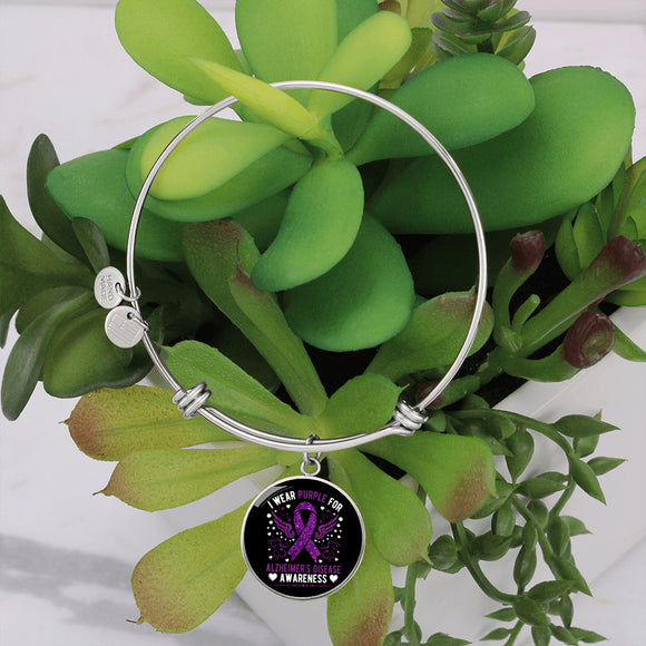 Alzheimers Awareness Bracelet, Alzheimers Support, Alzheimers Purple Ribbon, Alzheimers Support Jewelry