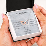 Gift For Little Sister, Birthday Gift From Big Sister, Interlocking Heart Pendant Necklace For Younger Sister. Big Sis To Little Sis Gift
