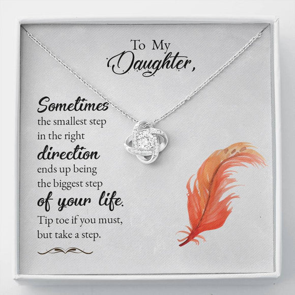 Gift For Daughter, Love Knot Necklace, Gift For Daughter From Mother, Inspirational Gift For Daughter
