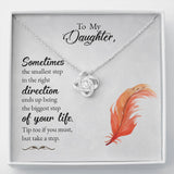 Gift For Daughter, Love Knot Necklace, Gift For Daughter From Mother, Inspirational Gift For Daughter