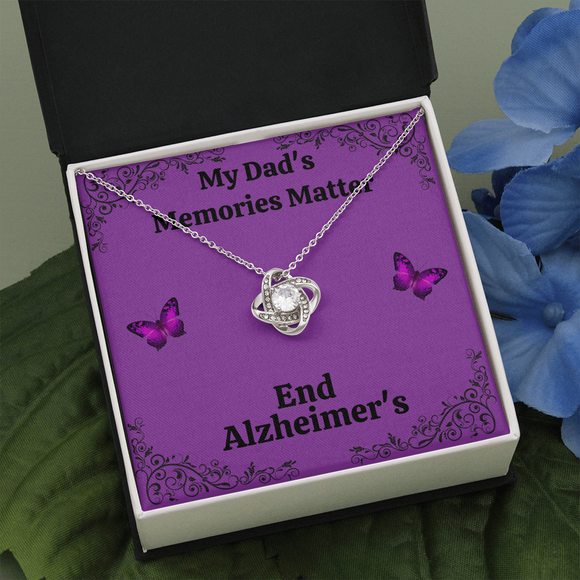 My Dad's Memories Matter Alzheimers Jewelry, Alzheimers Necklace, Alzheimers Awareness, Alzheimers Support Dad, End Alzheimers