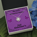 My Dad's Memories Matter Alzheimers Jewelry, Alzheimers Necklace, Alzheimers Awareness, Alzheimers Support Dad, End Alzheimers