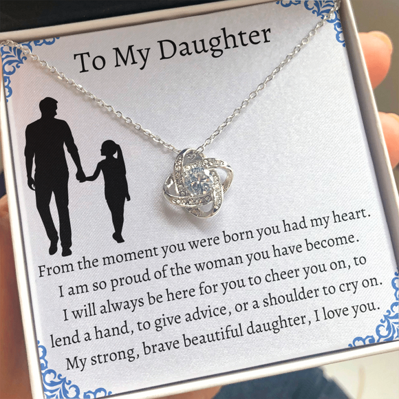 To My Daughter From Dad, Pendant Necklace Daughter, Father to Daughter Gift, Birthday Gift To Daughter From Dad, Daughter Necklace