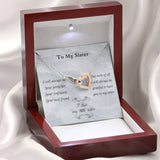 Gift For Little Sister, Birthday Gift From Big Sister, Interlocking Heart Pendant Necklace For Younger Sister. Big Sis To Little Sis Gift