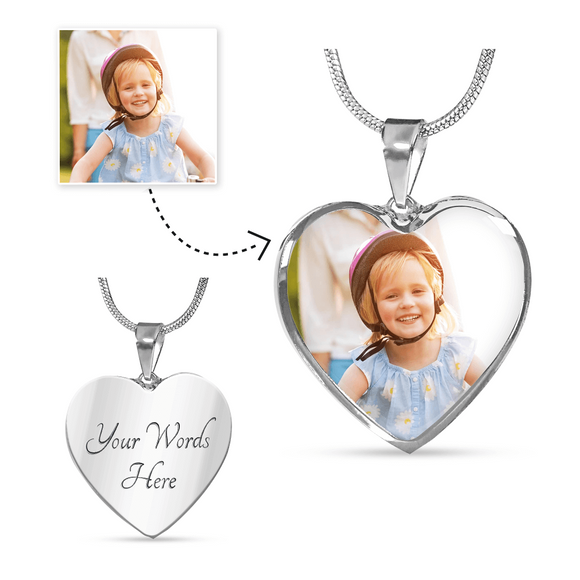 Customized Heart Charm Necklace - TreasureNoni