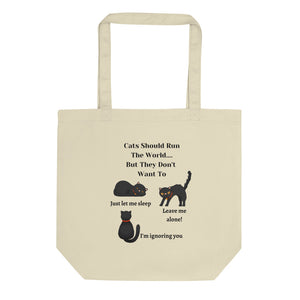 Cats Should Run The World, Cat Lover Eco Tote Bag, Cat Humor, Funny Gift For Cat Lover, Animal Lover Gifts, Graphic Eco Tote Bags
