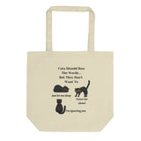 Cats Should Run The World, Cat Lover Eco Tote Bag, Cat Humor, Funny Gift For Cat Lover, Animal Lover Gifts, Graphic Eco Tote Bags