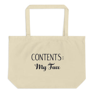 Funny Tote Bag,  Make Up Humor, Sarcastic Makeup Humor,  Sarcasm gift, Large Organic Eco Tote Bag - TreasureNoni