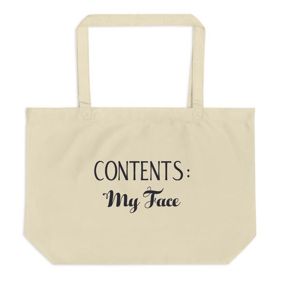 Funny Tote Bag,  Make Up Humor, Sarcastic Makeup Humor,  Sarcasm gift, Large Organic Eco Tote Bag - TreasureNoni