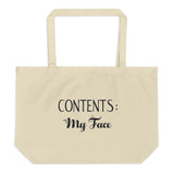 Funny Tote Bag,  Make Up Humor, Sarcastic Makeup Humor,  Sarcasm gift, Large Organic Eco Tote Bag - TreasureNoni