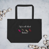 Life Is All About Balance Tote, Shoe Lover Tote, Shoe Addict Tote, Shopaholic Humor Tote, Gift for Shoe Lovers, Large organic tote bag - TreasureNoni
