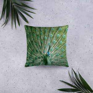 Peacock Throw Pillow, Peacock Design Throw Pillow, Peacock Home Decor - TreasureNoni