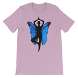 Yoga Pose with Butterfly Background Yoga Lovers Graphic Design T-Shirt - TreasureNoni