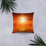Sunset Orange Throw Pillow, Sunset Decorative Pillow, Beach Theme Decorative Pillow - TreasureNoni