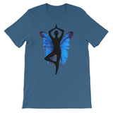 Yoga Pose with Butterfly Background Yoga Lovers Graphic Design T-Shirt - TreasureNoni