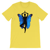 Yoga Pose with Butterfly Background Yoga Lovers Graphic Design T-Shirt - TreasureNoni