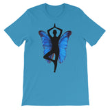 Yoga Pose with Butterfly Background Yoga Lovers Graphic Design T-Shirt - TreasureNoni
