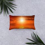 Sunset Orange Throw Pillow, Sunset Decorative Pillow, Beach Theme Decorative Pillow - TreasureNoni