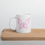Cancer Mug. Breast Cancer Mug. Cancer Coffee/Tea Mug. Pink Butterfly Breast Cancer Mug - TreasureNoni