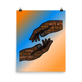 Join Hands Work With and Support Others Motivational Typography Poster - TreasureNoni