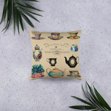 Tea Cup Throw Pillow, Tea Cup Decorative Pillow - TreasureNoni