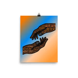 Join Hands Work With and Support Others Motivational Typography Poster - TreasureNoni