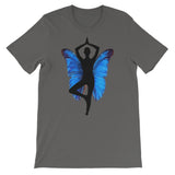 Yoga Pose with Butterfly Background Yoga Lovers Graphic Design T-Shirt - TreasureNoni