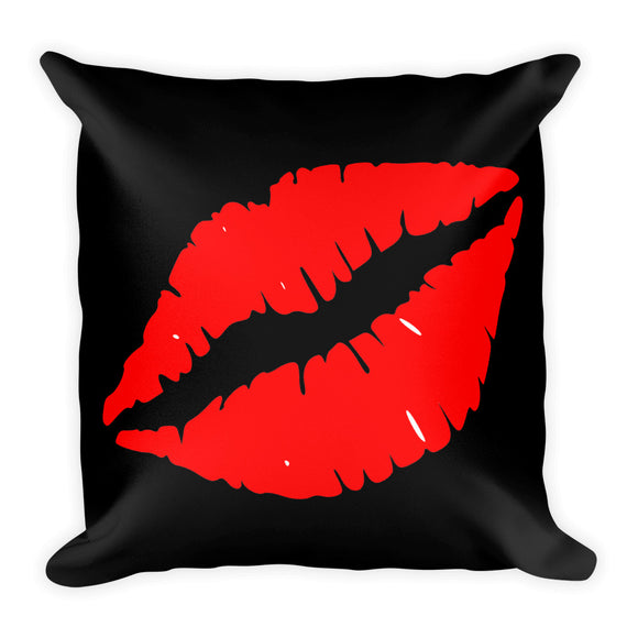 Red LIps Kiss Throw Pillow - TreasureNoni