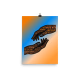 Join Hands Work With and Support Others Motivational Typography Poster - TreasureNoni