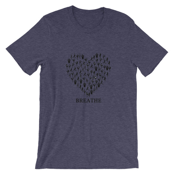 Yoga Heart Breathe Short-Sleeve Unisex T-Shirt - TreasureNoni