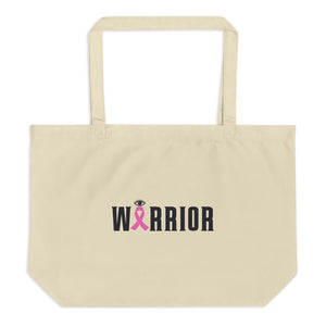 Warrior, Breast Cancer Survivor, Pink Ribbon, Large organic tote bag - TreasureNoni