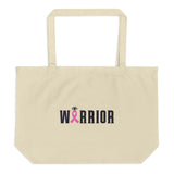 Warrior, Breast Cancer Survivor, Pink Ribbon, Large organic tote bag - TreasureNoni