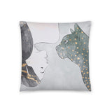 Cat Throw Pillow, Cute Cat Gift - TreasureNoni