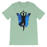 Yoga Pose with Butterfly Background Yoga Lovers Graphic Design T-Shirt - TreasureNoni