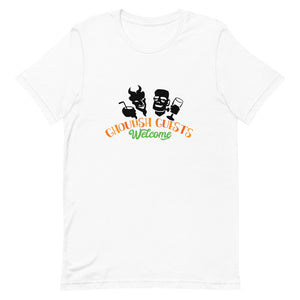 Ghoulish Guests Welcome Halloween Shirt, Funny Halloween T-Shirt, Plus Size Halloween Short-Sleeve Unisex T-Shirt - TreasureNoni