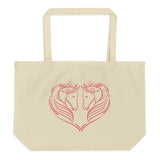 Horse Lover, Horse Owner Gift, Animal Inspired Large organic tote bag - TreasureNoni