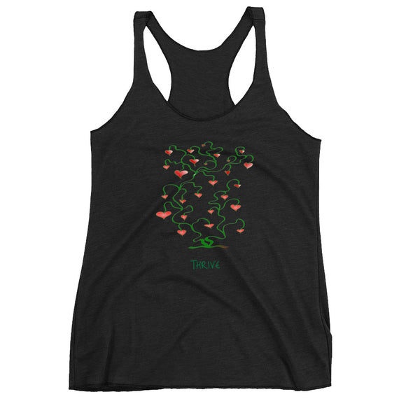 Tree of Life Thrive Women's Racerback Tank Graphic Design Yoga Shirt - TreasureNoni