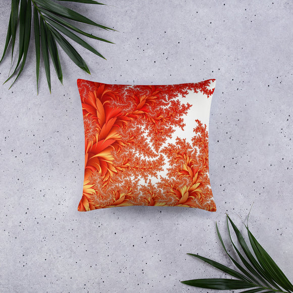 Orange Floral Design Decorative Pillow - TreasureNoni