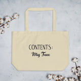 Funny Tote Bag,  Make Up Humor, Sarcastic Makeup Humor,  Sarcasm gift, Large Organic Eco Tote Bag - TreasureNoni
